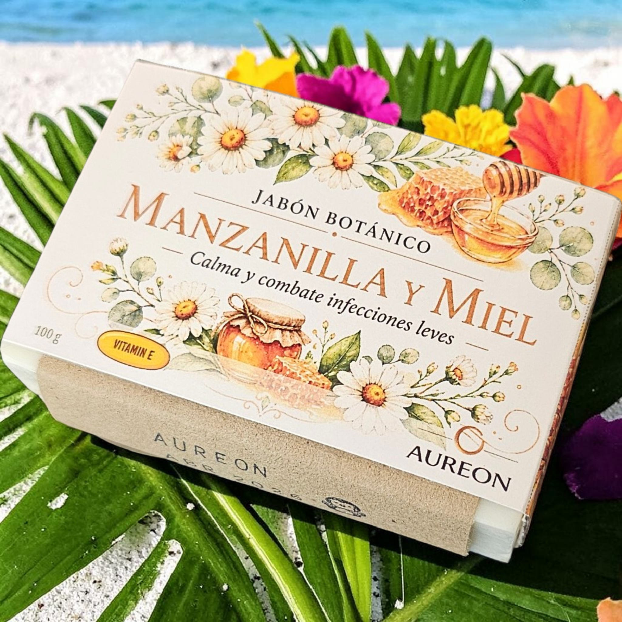 Jabón botánico Manzanilla y Miel [Suaviza, calma y protege]