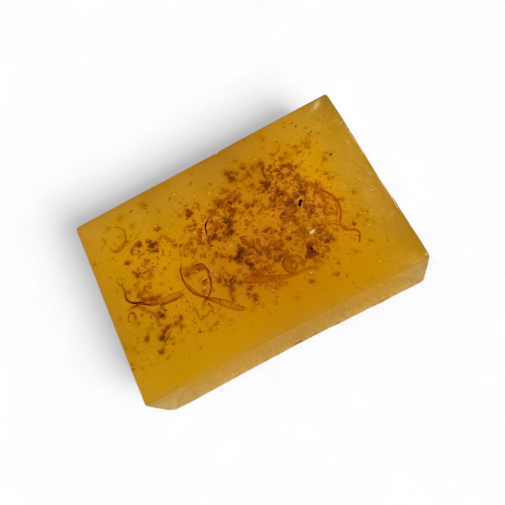 Jabon Botánico Toronja, limón y Aceite de Oliva con Vitamina E y Calendula 100 g [Efecto iluminador y antioxidante]